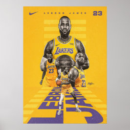Poster james lebron, nba, basquete, james king, slam du