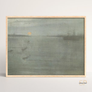 Poster James McNeill Whistler Nocturne Blue e Dourado
