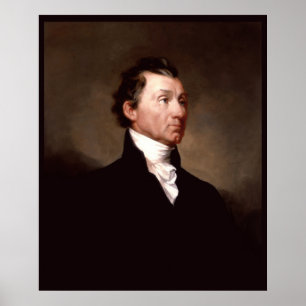Poster James Monroe White House Presidente dos EUA Retrat