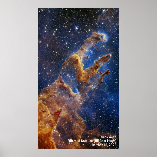 Poster James Webb Pilares da Nebula NIRCam de Criação (Frente)
