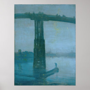 Poster James Whistler - Nocturne, Antiga Ponte Battersea