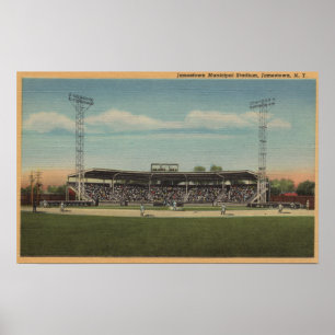 Póster Jamestown, NY - estádio de basebol municipal