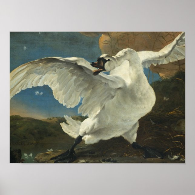 Poster Jan Asselyn - O Cisne Ameaçado (Frente)