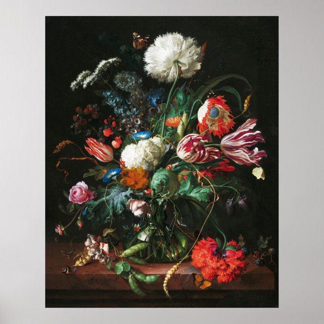 Poster Jan Davidsz de Heem, Vase das Flores, 1660 (Frente)