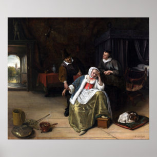 Póster Jan Steen, A Senhora Que Gosta De Amor