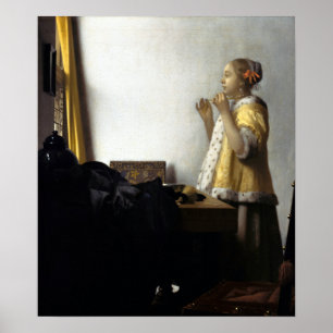 Poster Jan Vermeer van Delft Jovem Mulher com Pérola