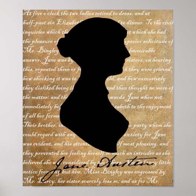Poster Jane Austen Page Silhouette (Frente)