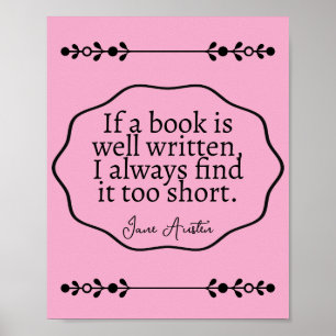 Poster Jane Austen - se um livro é bem escrito