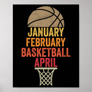 Poster Janeiro de fevereiro Bysketbyll abril Retro Appare