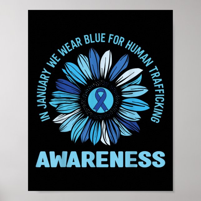 Poster Janeiro Veste a Faixa Azul contra o Tráfico de Ser (Frente)