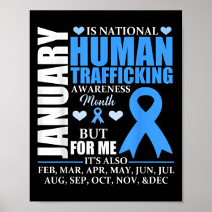Poster Janeiro Vestimos a Faixa Azul Tráfico de Seres Hum