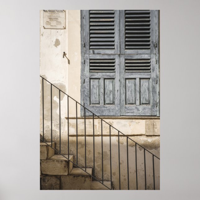 Poster JANELA cinza WOODEN (Frente)