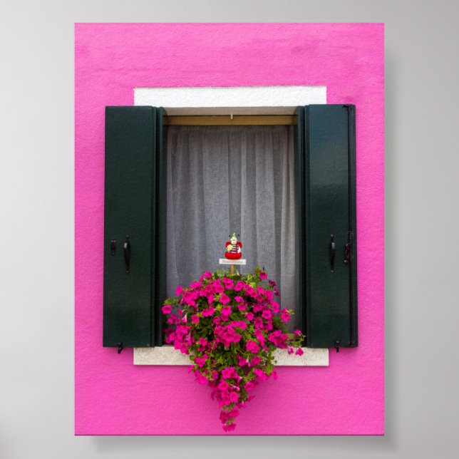 Poster Janela colorida em Burano (Frente)