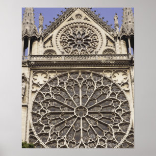 Poster Janela cor-de-rosa sul na catedral de Notre Dame