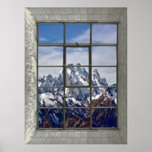 Póster janela da falsificação do Mountain View 3D