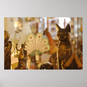 Poster Janela da loja com escultura do gato