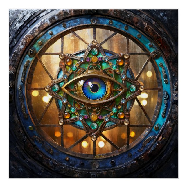 Póster Janela de Olho de Boi Rústica Terceiro Olho (Frente)