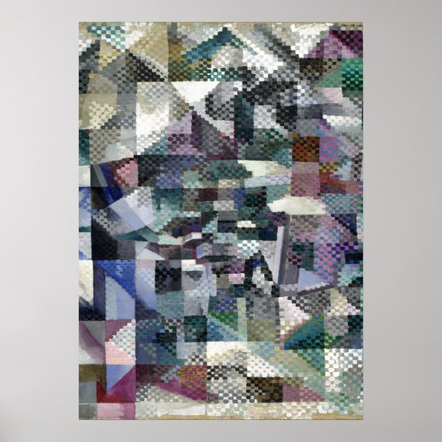 Poster Janela de pintura de Abstrato Claasunay 3 (Frente)