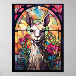 Poster Janela de Vidro Colorido Llama Arte Colorida
