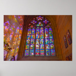 Poster Janela de vidro, Rua, Catedral de Vírgus, Praga