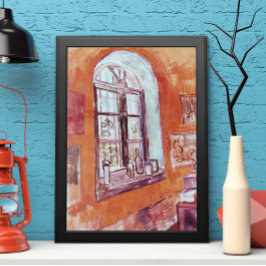 Póster Janela do Estúdio de Vincent van Gogh no Asilo