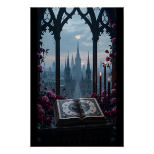 Póster Janela do livro ortográfico gótico