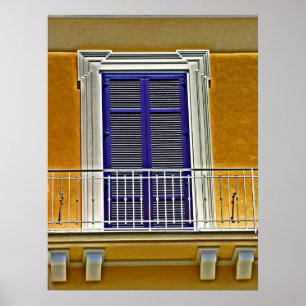 Póster Janela e balcão italianos