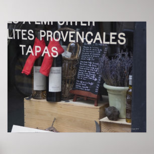 Póster Janela e vinho de mostra