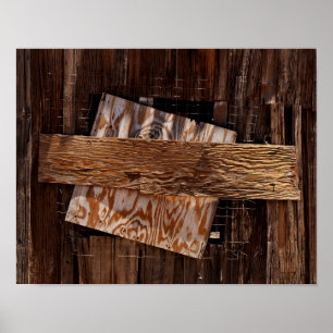 Poster Janela Embaralada da Casa de Madeira Antiga