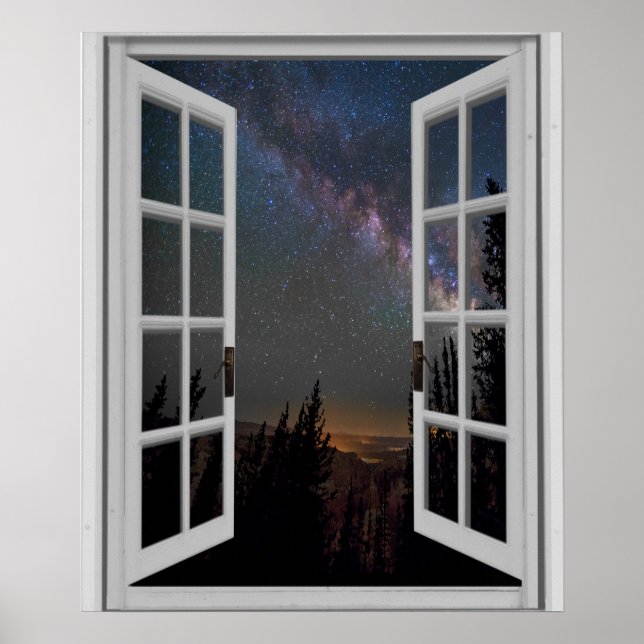 Poster Janela Falsa da Via Látea do Night Sky (Frente)