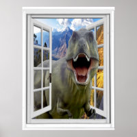 Janela Falsa de Imagem do Dinossauro T-Rex