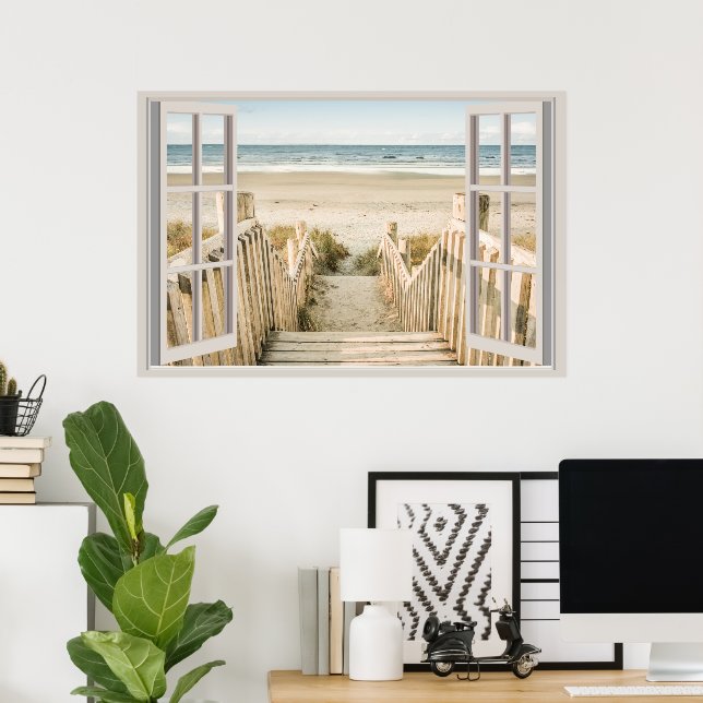 Poster Janela Falsa Personalizada (Escritório em casa)