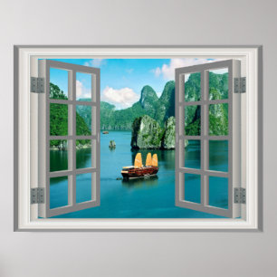 Poster Janela Fantástica do Oceano Navegante da Malásia