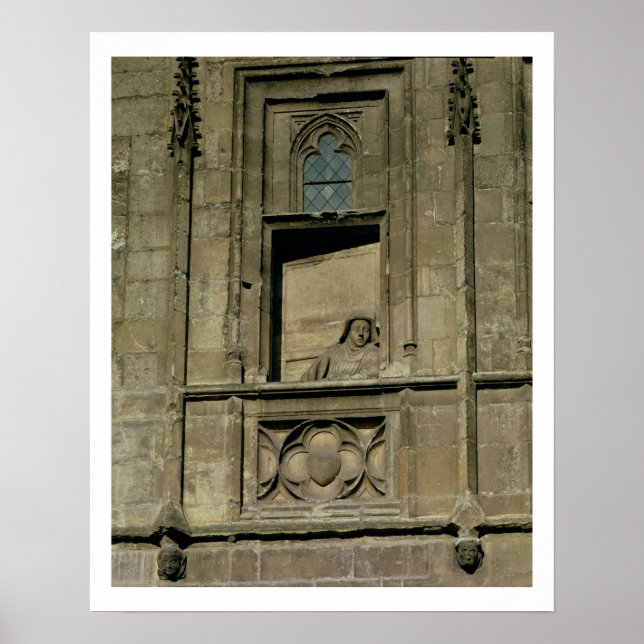 Póster Janela fictícia na fachada de entrada com figura (Frente)