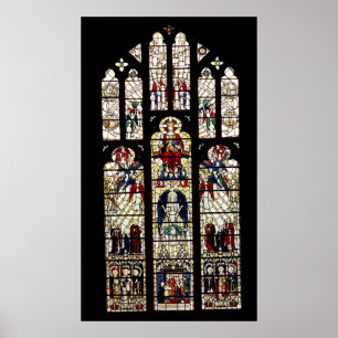 Poster Janela na catedral de Worcester, século XV