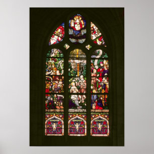 Póster Janela que descreve o baptismo do cristo, 1490