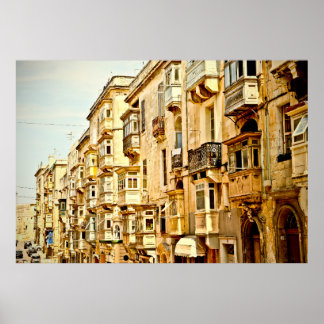 Poster Janelas de arco em Maltamalta,janela,antiga,arquit