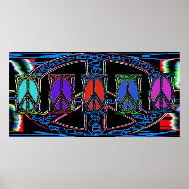 Póster Janelas de Sinal de Paz de Ângulo (Frente)