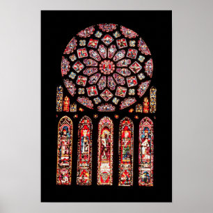 Póster janelas rosa e lancet a partir da parede norte