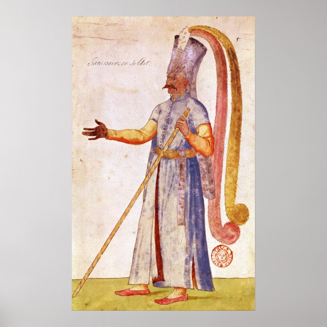 Póster Janissário ou soldado, 1567 (Frente)