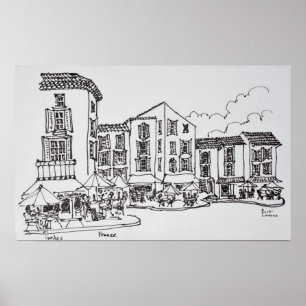 Póster Jantar ao ar livre   Gordes, a sul de França