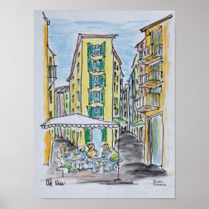 Póster Jantar ao Ar Livre no Old Nice Nice, França
