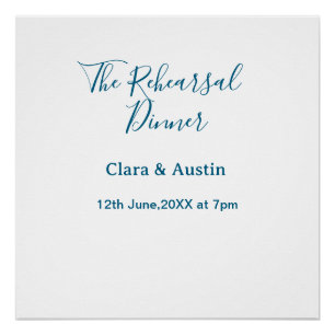 Póster jantar de ensaio na noite anterior simples mínimo 
