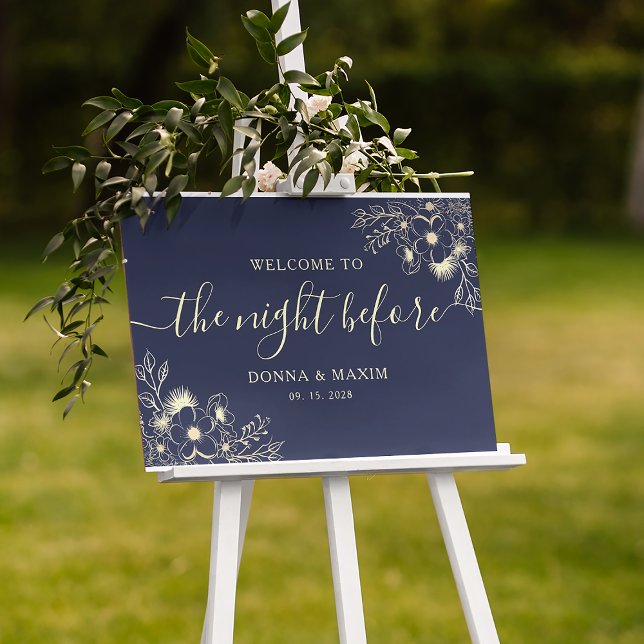 Poster Jantar de Ensaios Azul-Marinho da Noite Anterior (Criador carregado)