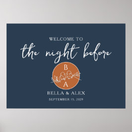 Poster Jantar de Ensaios Navy Blue da Noite Anterior
