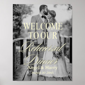 Poster Jantar de Rehearsal de Foto Personalizada Bem-vind