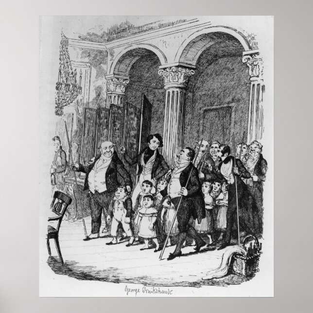 Poster Jantas, ilustração de 'Sketches by Boz' (Frente)