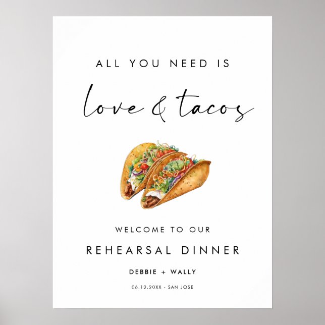 Poster Janto de ensaio "Amor e Tacos" Boas-vindas (Frente)