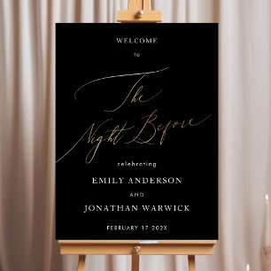 Poster Janto de Ensaio de Caligrafia Dourada Amarela Pret