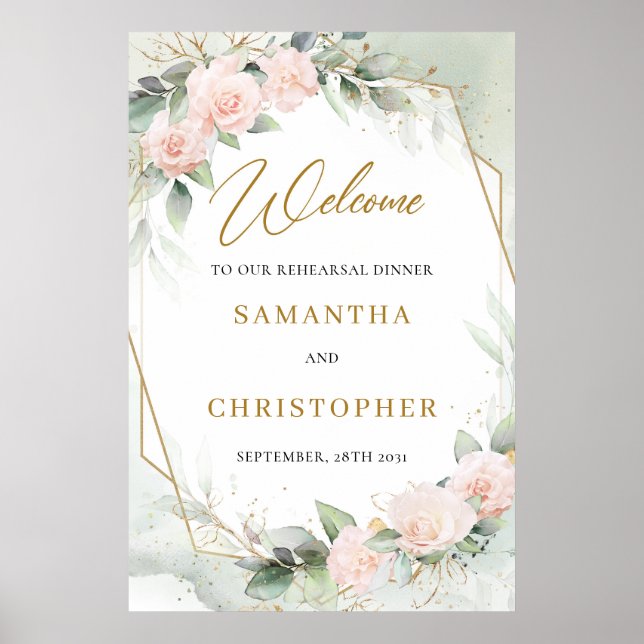 Poster Janto de ensaio em ouro de eucalipto floral (Frente)